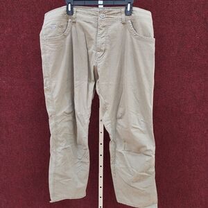 Kuhl Revolvr Pants Mens 40x30 Khaki Stretch Hiking Outdoor Travel Canvas Cargo